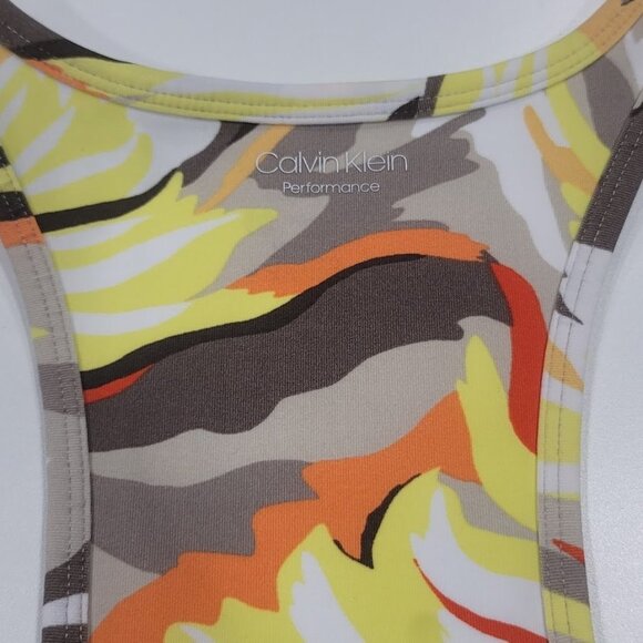 Calvin Klein Performance Printed Racerback Cropped Tank Top Sz XL - Picture 10 of 10